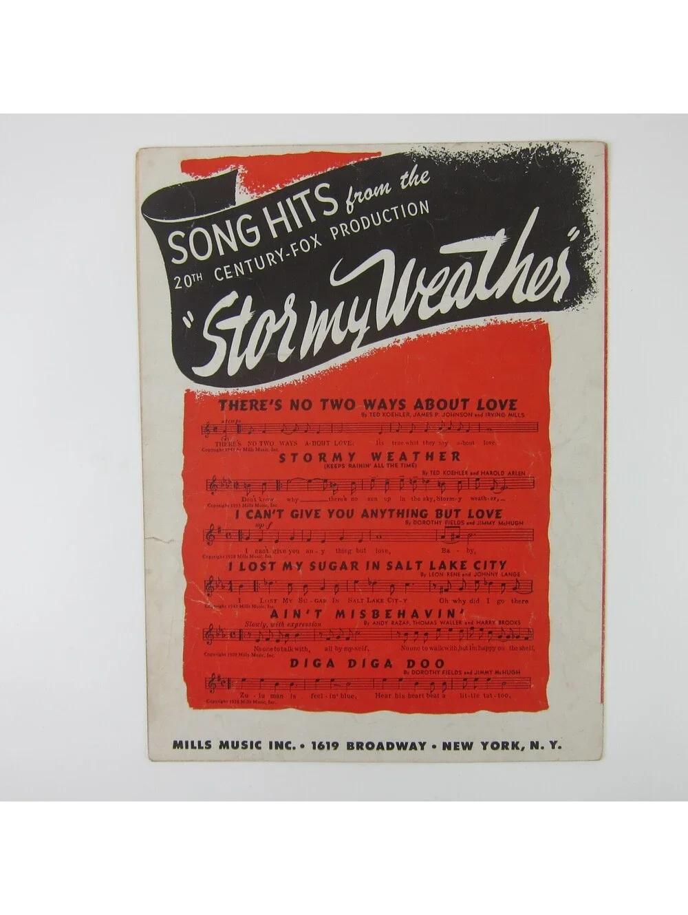 Sheet Music Stormy Weather Keeps Rainin Lena Horne Bill Robinson Vintage 1933